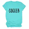 Mamá futbolista Amazon eBay sitio independiente moda casual versátil mujer cuello redondo manga corta camiseta camiseta básica