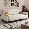 Sofá cama color crema para sala de estar, adecuado para apartamentos pequeños y propiedades de alquiler, con acabado de cuero resistente a los arañazos de gato, diseño plegable y un nuevo modelo de sofá de cuero 2026