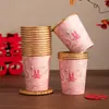 Copos de Papel para Banquete de Casamento e Noivado Atacado Copos Descartáveis para Casamento Copos Espessos para Casamento com Palavras Felizes Copos de Chá para Casamento Suprimentos para Casamento