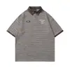 Camisa Polo Rayada de Manga Corta Estilo Retro Americano para Hombre, Estilo Urbano de Moda, Jersey Holgado Casual con Cuello de Solapa, Camiseta de Verano de Media Manga