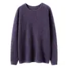 Nuevo suéter de punto fino de cuello redondo 100% cachemira pura para otoño e invierno para mujer, top básico ajustado, simple y versátil