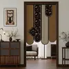 Cortina de Puerta Irregular Imitación Lino Nuevo Estilo Chino Patrón Floral y de Pájaros Cortina Hueca para Puerta Dormitorio Sala de Estar Vestíbulo Cortina Divisoria Venta al por Mayor