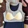 Nueva Ropa Exterior de Estilo Americano con Hombro Asimétrico para Mujer, Corte Ajustado, Transpirable, Chaleco de Hombro Ancho, Chaleco Casual con Tirantes Anchos, Bloques de Color y Diseño Hueco para Mujer