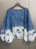 Nova Jaqueta Cardigan de Renda Tie-Dye Yunnan Dali Shawl Curto Shawl Externo Solto Manga Morcego Camisa para Ar Condicionado