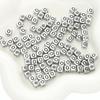 Cuentas acrílicas del alfabeto inglés, cuentas cuadradas, cuentas planas, cuentas redondas, accesorios de bricolaje hechos a mano, cuentas para pulseras, cuentas de mano.