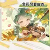 Novo Estilo Menina do Violino Caderno de Página Colorida A5 Encadernado em Couro, Diário com Tema de Anime, Planejador, Diário