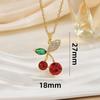 Collar para Mujer Estilo Japonés y Coreano Zircón Cereza Nuevo Collar Accesorios Moda Femenina Cadena Clavícula Collar de Zircón Colgante al por Mayor
