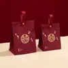 Caja de Dulces de Boda Cartón Portátil de Dulces Chinos Caja de Regalo de Acompañamiento para Boda Compromiso Bolsa de Dulces con Sentido Avanzado Venta al por Mayor