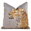 Entrada Lujo Estilo Americano Almohada Bordada de Leopardo Sala de Estar Sofá Cojín de Felpa Bronceado Cojín Lumbar Villa Hotel Mesita de Noche Cojín Cuadrado