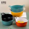 Celebridad de internet olla picante especial cuenco nórdico creativo simple comercial cuenco para fideos de arroz cuenco de sopa con dos asas vajilla de melamina imitación porcelana