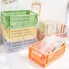 Caja de Almacenamiento Plegable de Escritorio Ins Cesta de Almacenamiento de Cosméticos para Estudiantes Estante de Almacenamiento de Snacks para Dormitorio Cesta Pequeña