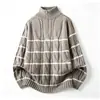 Cárdigan de Punto Trenzado para Hombre Otoño e Invierno Europeo y Americano con Media Cremallera, Bloque de Color, Cuello Alto de Canalé, Suéter Holgado de Capa Base