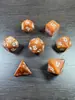 Conjunto de Dados Poliédricos D&D com Padrão de Mármore, Cores Misturadas, Transparente, D4D6D8D10D12D20 Lados, Tabuleiro Coc, Conjunto de Sete Peças