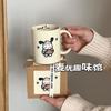 Cachorro de natación de dibujos animados y taza de piloto Taza de cerámica de aspecto elegante taza de pareja para el desayuno taza de regalo de cumpleaños Taza