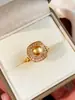 Anillo Abierto Geométrico Cuadrado con Perla Shijia Redonda Perfecta y Diamantes Completos para Mujer, Elegante, de Nicho, Exquisito, de Gama Alta, Versátil