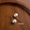 Joyería Transfronteriza Europea y Americana, Simple y Elegante, Varios Tamaños, Pendientes de Perla Pan de Plata, Accesorios de Nicho Elegantes al por Mayor