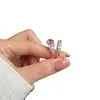 Anillo Color-Blocking Rosa-Verde Vibrante de Uva Verde Melocotón para Primavera y Verano con un Ambiente Dulce y Juvenil, con una Fila de Diamantes, un Anillo Versátil de Nicho