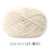 Ovillo de Hilo de Algodón Leche de 4 Hebras, Ovillo de Hilo Medio-Grueso para Crochet Hecho a Mano, Muñeca de Crochet DIY, Bolso, Hilo para Suéter de Bebé