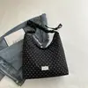 2026 Nuevo Bolso de Hombro de Lunares de Nicho Estilo Coreano Bolso de Mujer Bolso de Lona de Gran Capacidad Bolso Tote Simple Casual