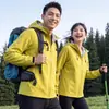 Chaqueta softshell de una capa para primavera y otoño para hombres y mujeres, con capucha cortavientos para montañismo al aire libre, chaqueta para actividades de equipo, ropa de trabajo con logo personalizado