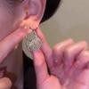 Aretes de Borla Retro Europeos y Americanos de Alta Gama en Plata Aretes de Moda Exagerados Estilo Hong Kong Aretes Grandes de Tuerca con Forma Geométrica de Espigas de Trigo