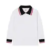 Camisa polo de manga larga para niño, uniforme escolar de algodón para niños, uniforme de preescolar con cuello para niñas, camisa base blanca, envío directo de una pieza
