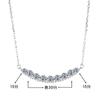 Colar feminino com pingente de diamante Mosan banhado a platina e prata 925, sorriso simples, arco-íris de moissanita 2,4 quilates