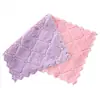 Venta Directa de Fábrica Toalla de Cocina de Terciopelo Coral de Dos Colores Doble Cara Antiadherente Aceite Limpieza de Cocina Estropajo Trapo Absorbente Fabricante