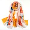 Cachecol de Lã Pintado à Mão, Dupla Utilização como Xale para Proteção contra o Frio, Gola Térmica Feminina para Outono e Inverno, Design Personalizado Pintado à Mão com Plantas e Flores Artesanais