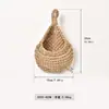 Cesta de Frutas para Almacenamiento de Verduras Montada en Pared Transfronteriza Red de Bolsa de Red Forma de Gota de Agua Colgante de Pared Tejida con Cuerda de Algodón Hecha a Mano Colgante de Pared