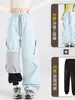 Conjunto de 3 peças de 0,05 kg de calças de plumas à prova de vento e à prova d'água com forro de fleece para aquecimento e proteção contra o frio, adequado para montanhismo ao ar livre