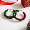 Aretes europeos y americanos transfronterizos de alta gama, aretes de corona de color de lazo de árbol de Navidad, aretes de campana, aretes de serie navideña