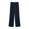 Calça casual feminina de perna reta com textura de waffle estilo coreano, para a estação outono, simples e versátil, perna larga, corte solto, calça longa que afina