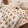 Juego de Ropa de Cama de Cuatro Piezas Estilo Retro de Lino y Algodón Puro Modelo Nuevo 2026 Sábana y Funda de Edredón 100% Algodón y Lino Juego de Cama de Tres Piezas para Dormitorio