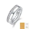 Anillo de plata S925 de lujo ligero estilo europeo y americano, nuevo modelo de anillo de moissanita más vendido en temu transfronterizo en stock
