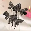 [Sombra de Mariposa Veloz] Estilo Mori lentejuelas de pedrería borla clip lateral malla mariposa estilo princesa temperamento tocado versátil femenino