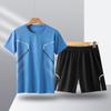 Global New Men's Summer Thin Ice Silk Secagem rápida Sports Crewneck Shorts de manga curta terno Factory Outlet