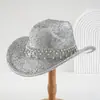Sombreros de Alta Gama Cepillados Populares Transfronterizos para Hombres y Mujeres, Pedrería de Lujo de Colores con Colgantes de Perlas, Sombreros para Niñas para Fiestas y Compromisos
