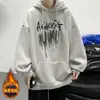 Moletom com Capuz Masculino Outono e Inverno Solto Tendência Ins Manga Longa Jovem Forrado com Fleece Engrossado Tendência Jaqueta de Inverno para Casal