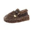 Botas de invierno mullidas, con suela gruesa, antideslizantes y forradas de lana para mujer, nuevo estilo otoño/invierno, forradas de forro polar para abrigar y con un diseño afelpado y peludo.