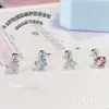 Unha de Osso de Orelha Pequena Estrela 5mm Agulha de Aço Titânio Design Vazado Estrela Zircônia Unha de Osso de Orelha Feminina Unha do Lóbulo da Orelha Versátil