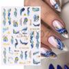 2022 Nova Manicure Transfronteiriça Adesivos Estéreo 3D Borda Dourada Mármore Padrão de Olho Unhas de Coração