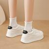 Zapatos Blancos para Mujer, Zapatos de Mujer con Punta de Concha, Nuevo Estilo Primavera y Otoño 2025, Con Cordones, Ligeros, Suela Gruesa, Que Aumentan la Altura, Tenis que Muestran el Pie