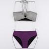 Festival de Primavera Caliente 2024 nuevo bikini de dos piezas para mujer bikini halter adelgazante pecho pequeño fruncido playa sexy