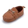 Sapatos de Bebê Personalizados Primavera e Outono Novos Sapatos para Bebê e Criança Pequena 0-1 Ano Estilo Britânico Solado Macio Pequenos Sapatos de Couro para Crianças Sapatos Gorro