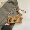 Bolsas Artesanais para Mulheres 2026 Nova Moda Primavera e Verão Nicho Super Popular Bolsa de Ombro Vazada Bolsa Transversal de Férias