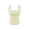 Camisole vest esportivo feminino estiloso de verão, com bojo, em Tencel, versátil, justo, curto, para usar como base