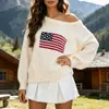 Suéteres de punto para mujer de primavera y otoño, estilo europeo y americano, casual y cómodos, blanco, versátiles, venta al por mayor