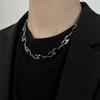 Collar con textura de metal de forma irregular de estilo europeo y americano, tendencia de hip hop callejero de Hong Kong, collar de joyería de alta gama para hombres y mujeres.