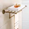 Rack de Toalha Antigo Totalmente em Cobre Escandinavo Rack de Toalha de Banho Torcido Ferragens para Banheiro Pendente para Banheiro Conjunto de Rack de Armazenamento para Banheiro